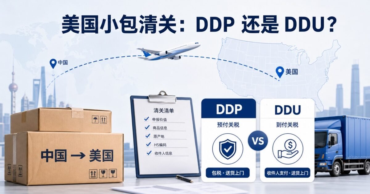 美国小包清关DDP和DDU对比示意图