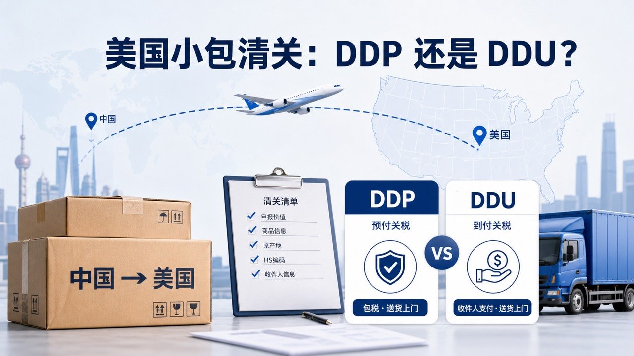 美国小包清关DDP和DDU对比示意图