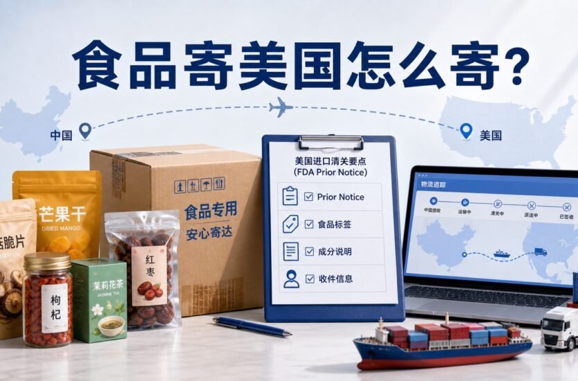 食品寄美国FDA Prior Notice和清关资料示意图