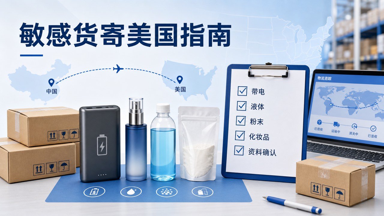 敏感货寄美国带电液体粉末化妆品发货前检查示意图