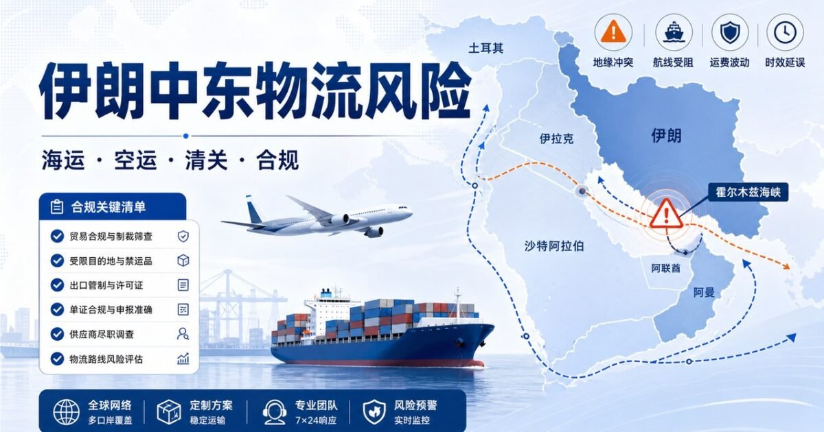伊朗中东物流风险海运空运清关合规特色图
