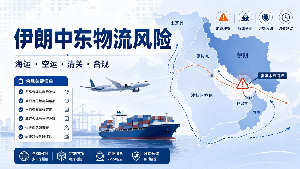 伊朗中东物流风险海运空运清关合规特色图