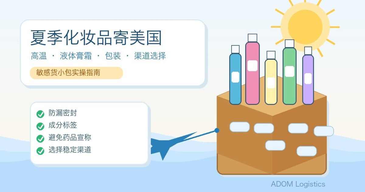 夏季化妆品寄美国包装和敏感货小包物流特色图